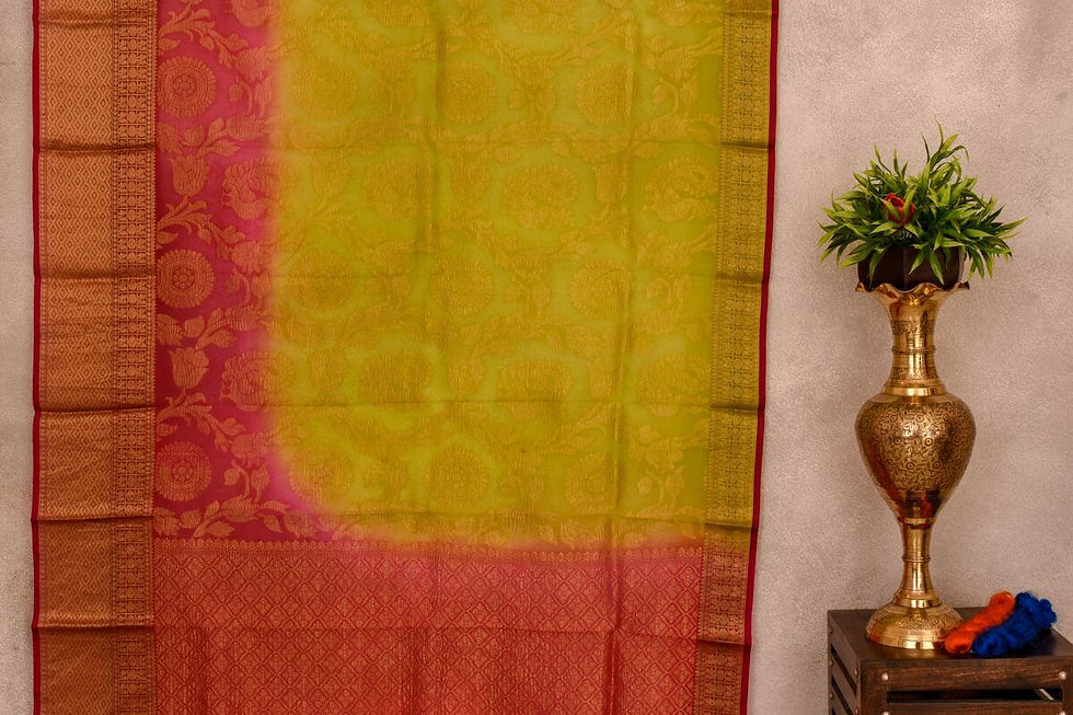 Thumbnail: A Silk Weave Raw silk saree PSAC090421