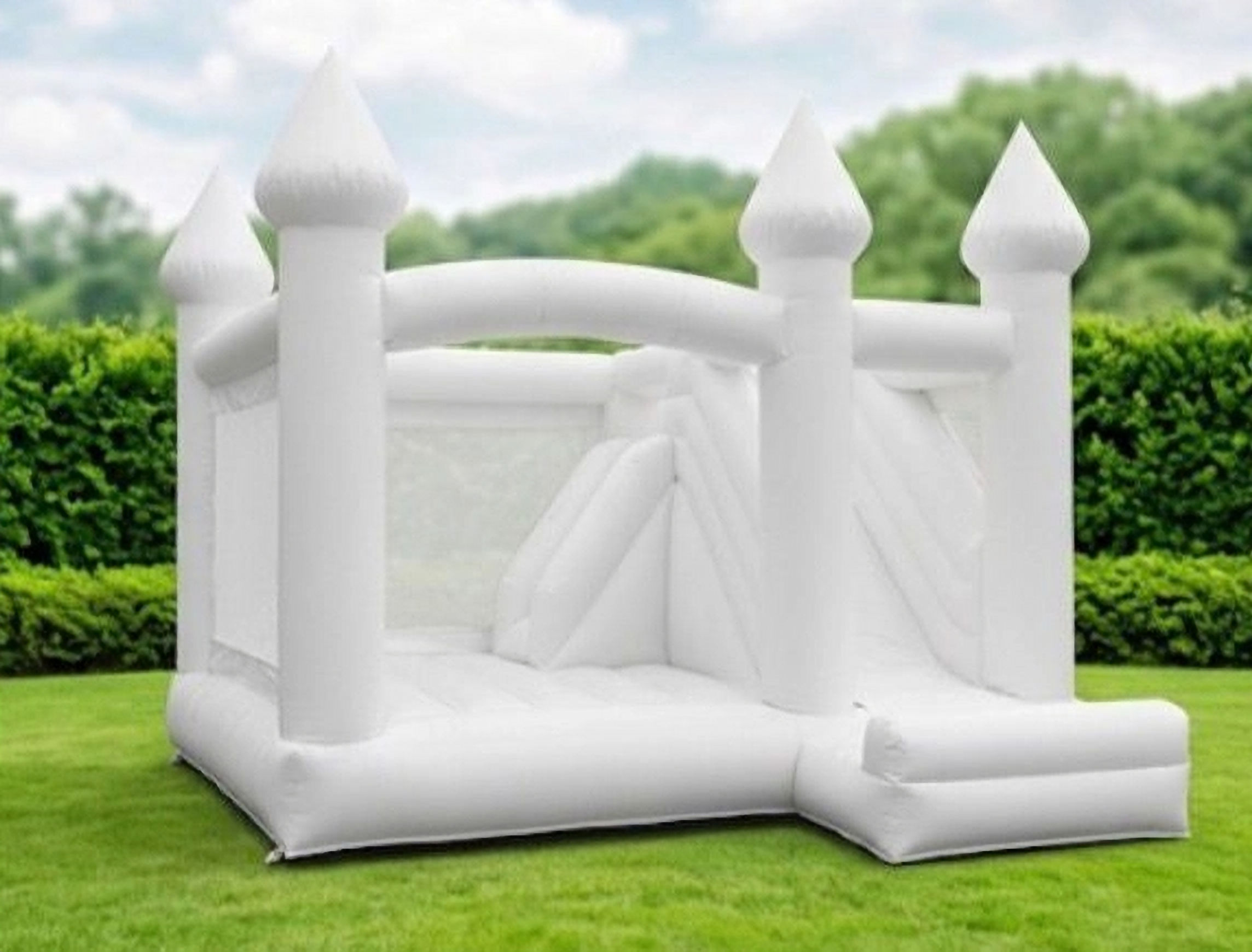 White Luxury Bounce House Combo Rental