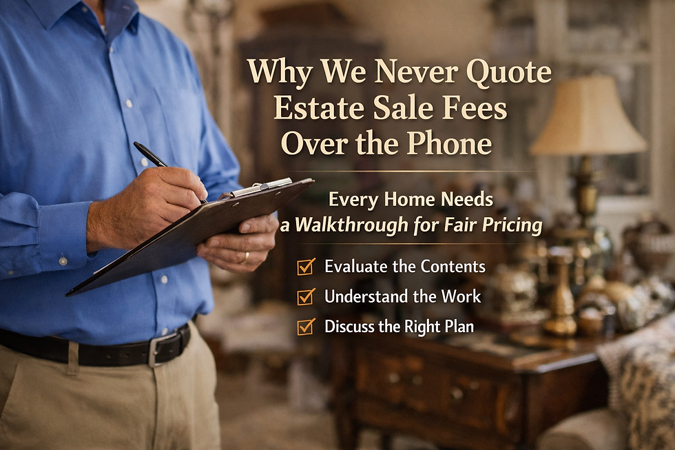Why We Never Quote Estate Sale Fees Over the Phone