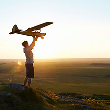 Man Preparing to Fly a Plane
