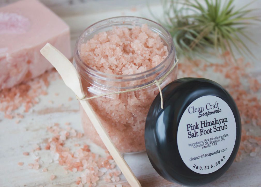 Peppermint Pink Himalayan Salt Foot Scrub