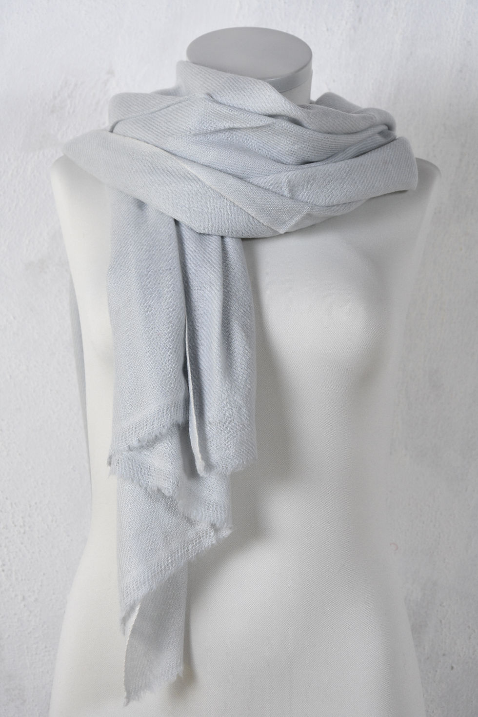 Miniature : pashmina écharpe châle couverture cachemire laine gris clair qualité hiver association Maili