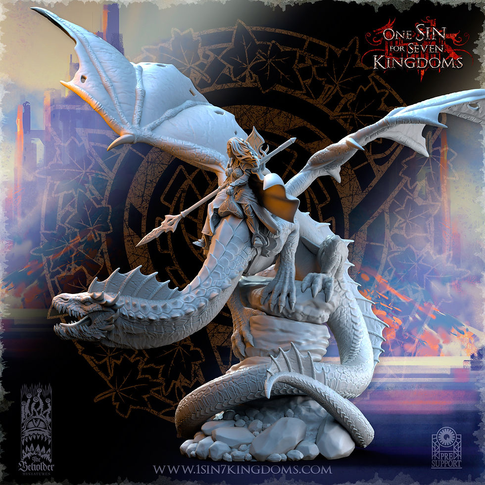 Thumbnail: SILVERMOOR ELVES YNARIEL, ELVES PRINCESS ON DRAGON