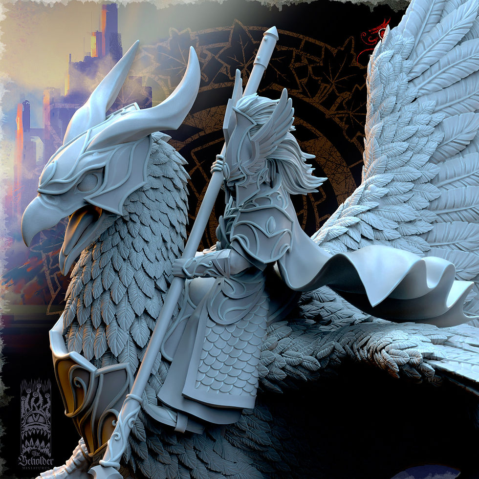 Thumbnail: SILVERMOOR ELVES ASHUR, SILVERMOOR ELVES HERO ON WAR GRYPHON