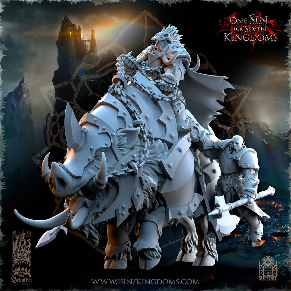 Thumbnail: NESTAH ORCS KHUR GANN, NESTAH WARLORD ON WARBRINGER BOAR