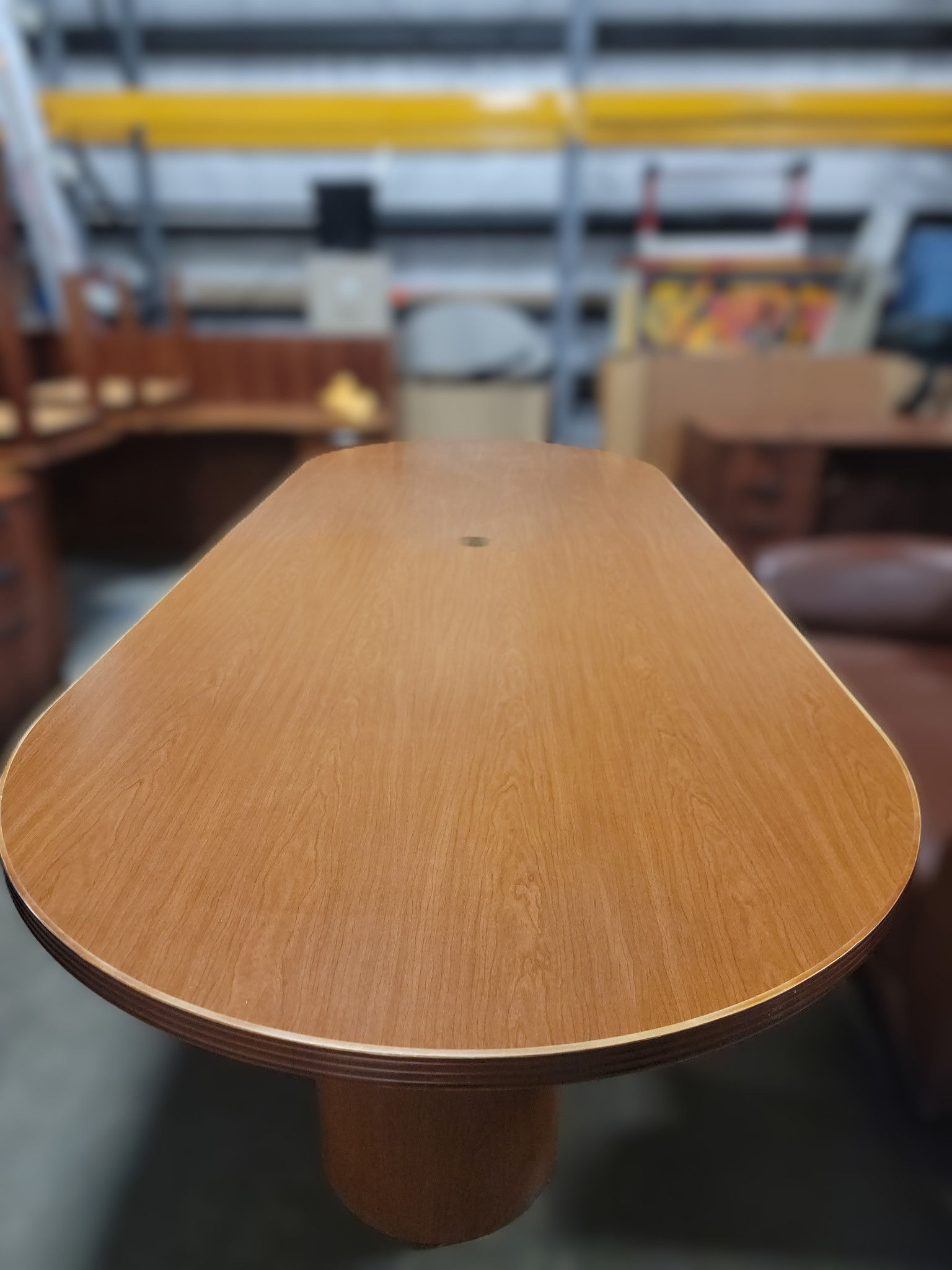 10 foot light cherry conference table front view