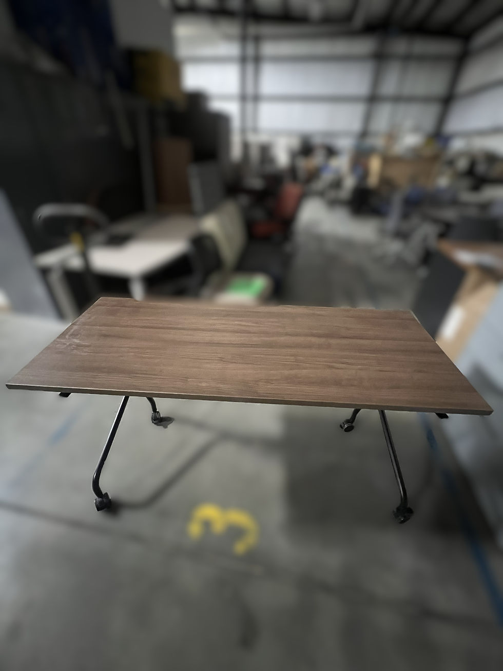 mobile woodgrain training table