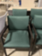 Green Upholstered Wood Side Chair Front View
