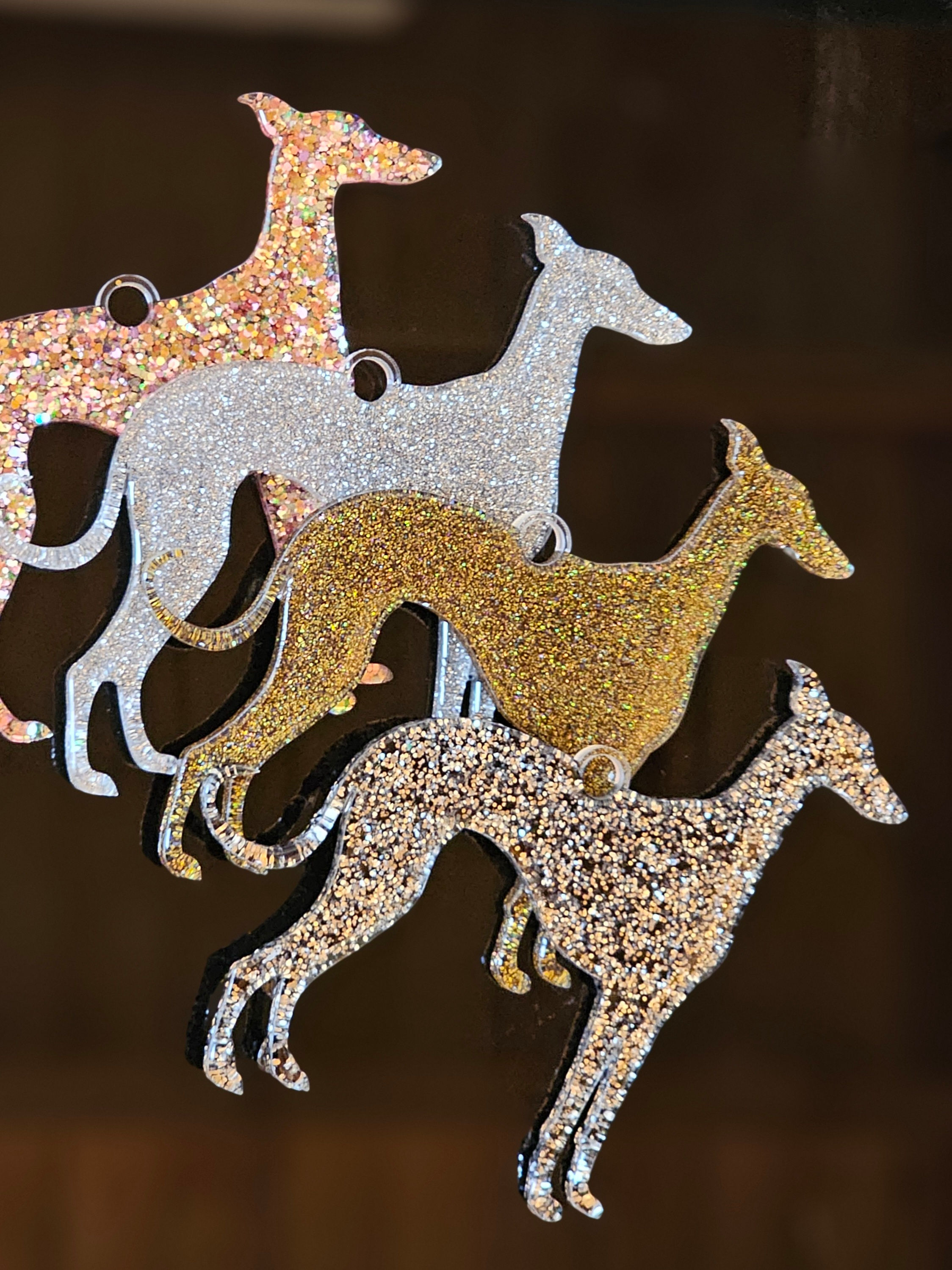 Large Greyhound Christmas Tree Decoration - Non personalised