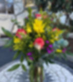 red rose yellow mum