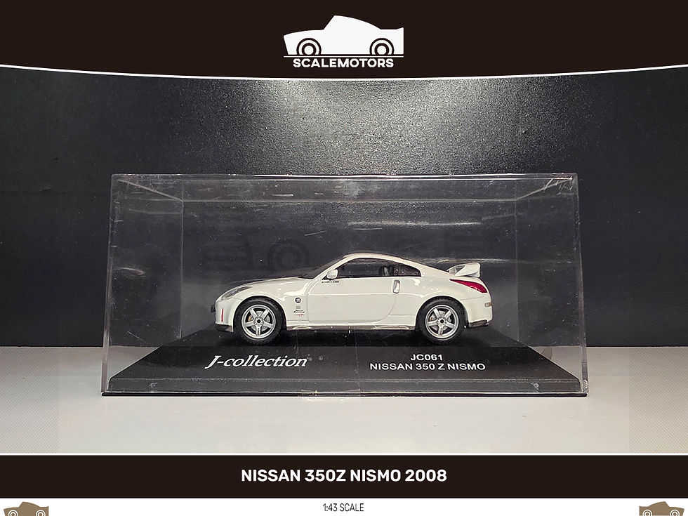 Miniatura: J-collection, Nissan 350Z Nismo 2008, white car, model, in its showcase box.
