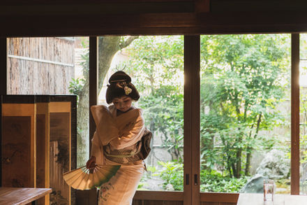 Kanazawa geisha performing a traditional Japanese dance