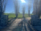 Stone entrances Armidale with black metal gates.