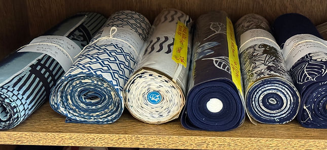 Traditional indigo vintage cotton yukata fabric
