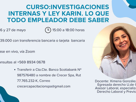 Curso "Investigaciones Internas y Ley Karin. Lo que todo Empleador debe saber"
