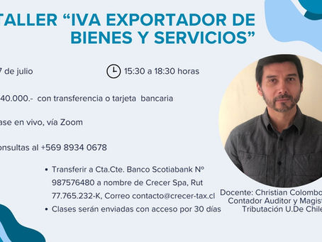 Taller "Iva Exportador en los Bienes y Servicios"