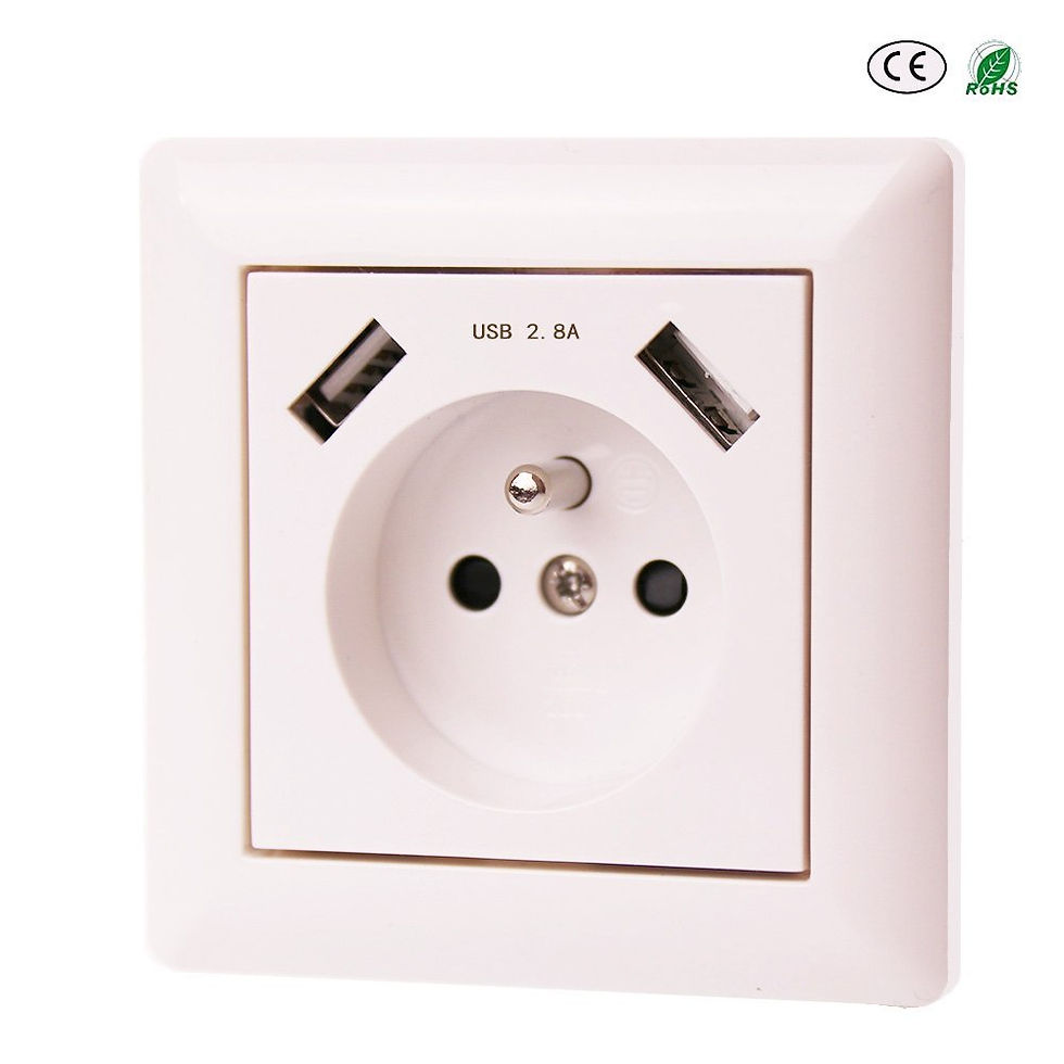 Prise électrique murale Double USB 2.8A