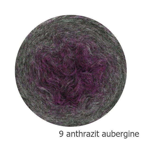 Miniaturbild: Gomitolo Puno 9 anthrazit aubergine Lana Grossa