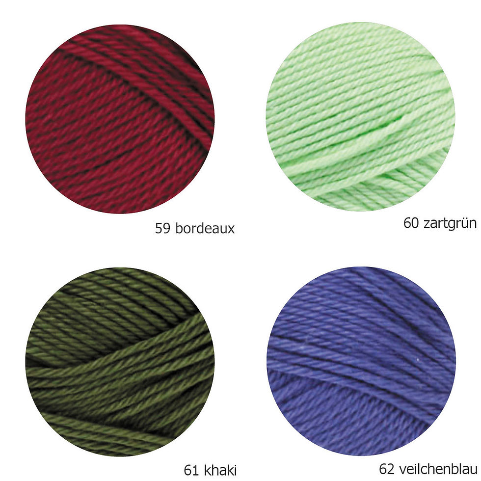 Miniaturbild: Cotone bordeaux zartgrün khaki veilchenblau