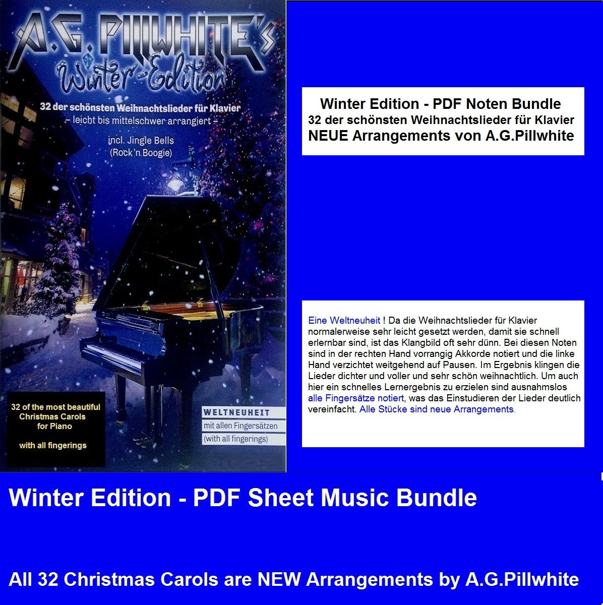 Winter Edition - PDF Sheet Music Bundle inclusive ALL fingerings