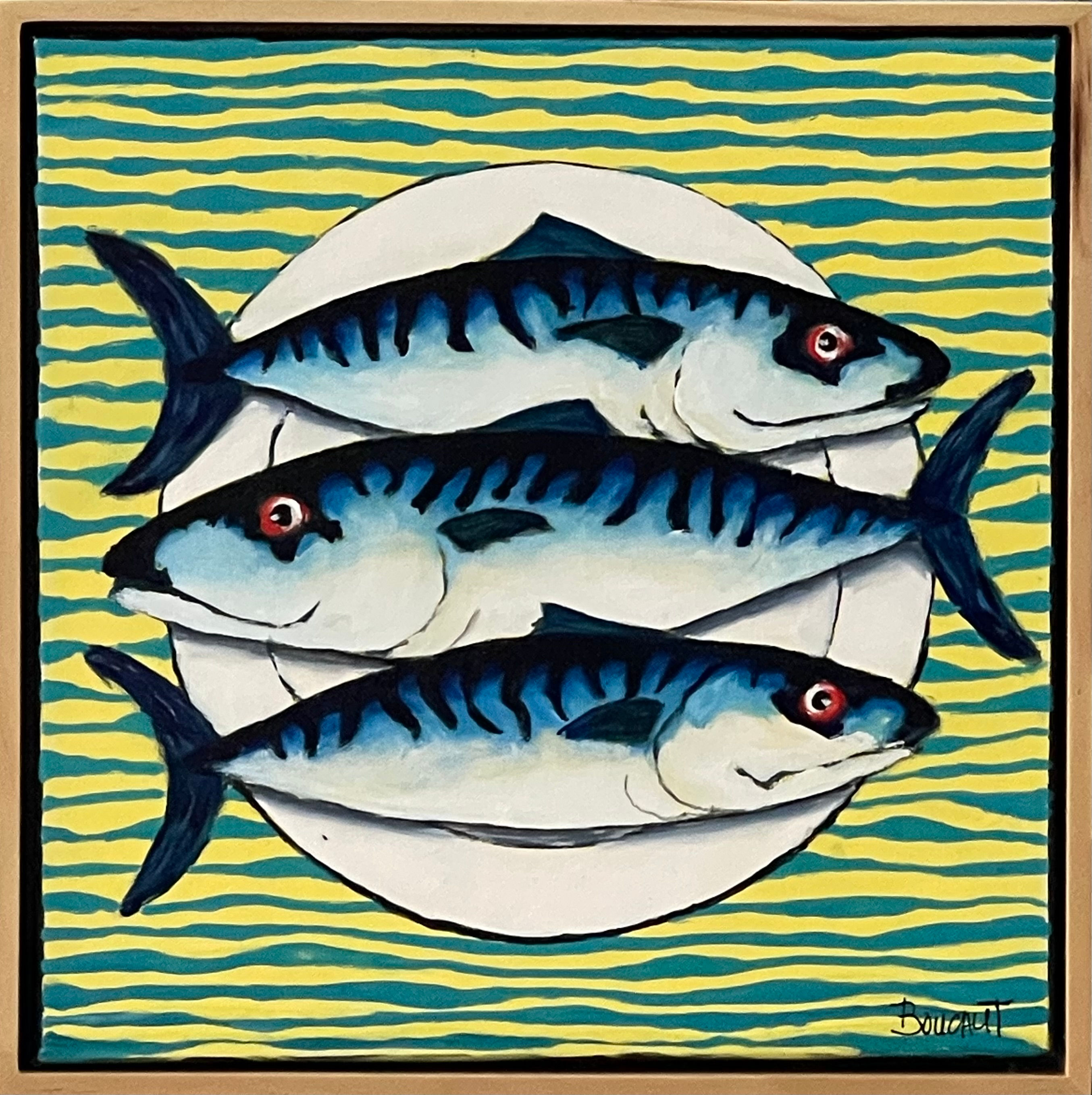 Mackerel on White Plate