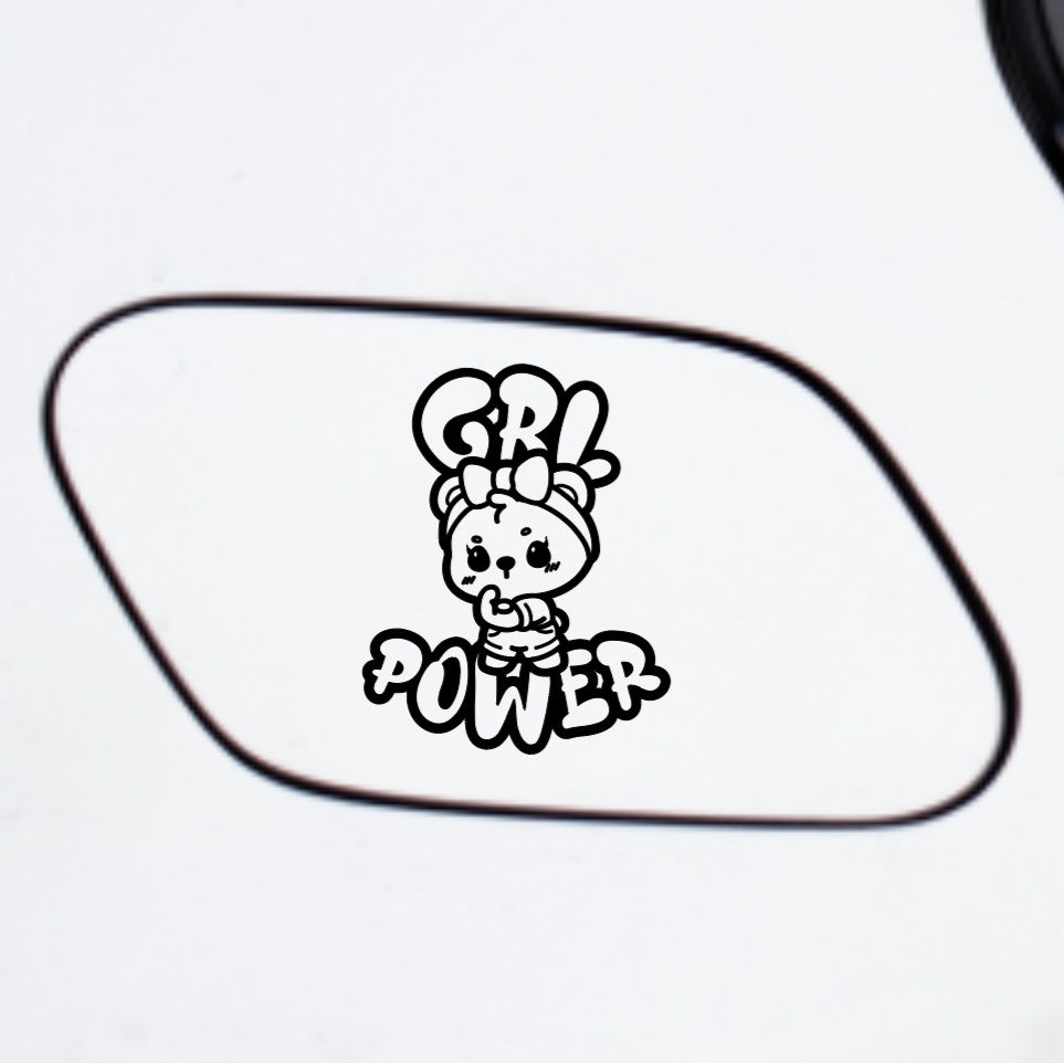 girl power with cute animal decal