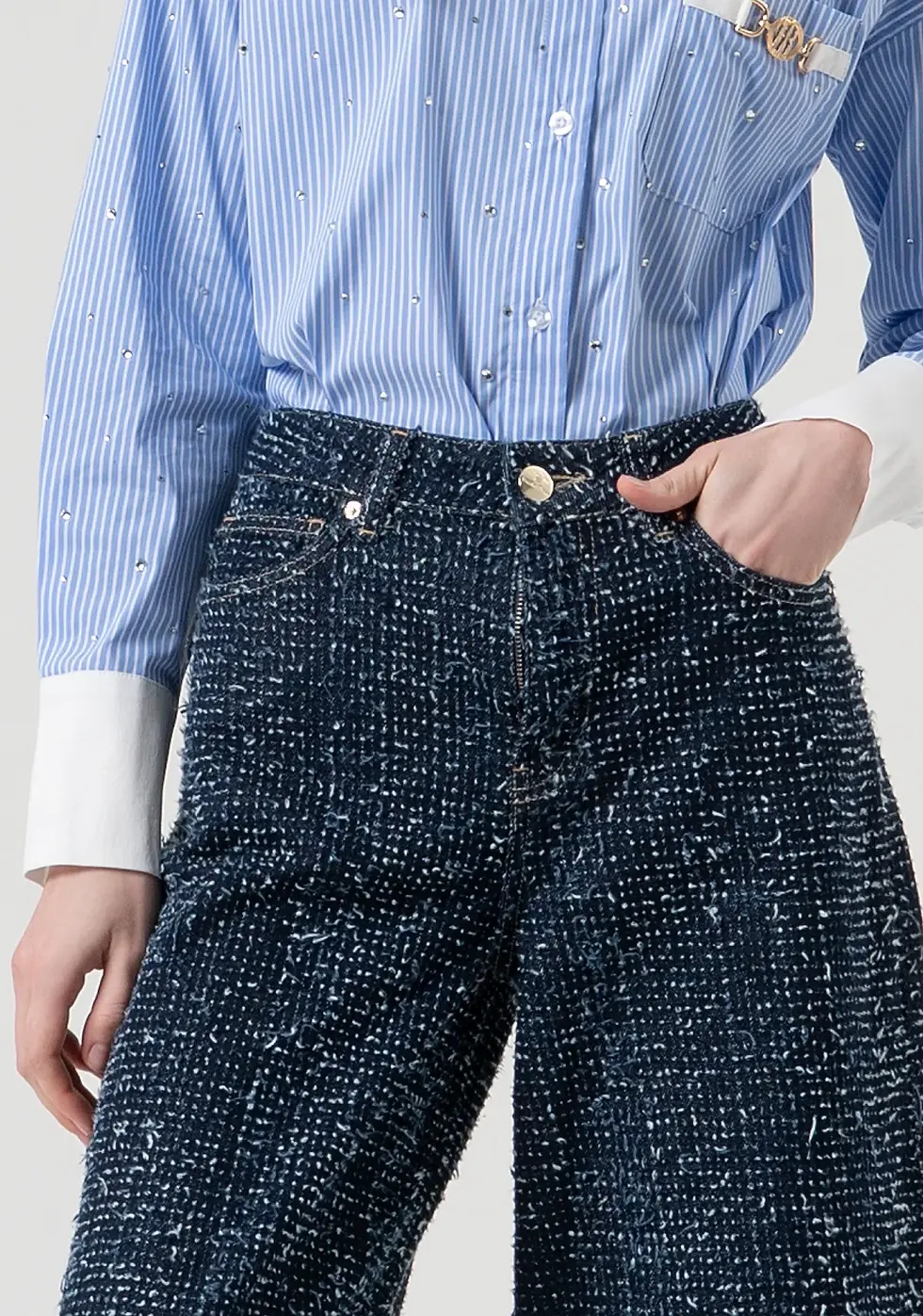 Miniatura: Vaqueros Fracomina cropped denim bouclè