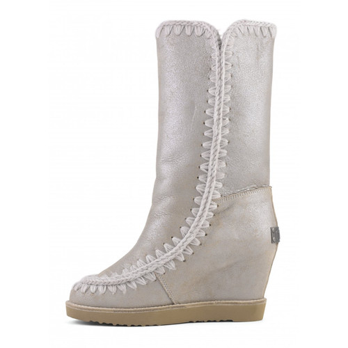 Mou Botas Suela Esparto Botas MOU Eskimo French Toe Tall Stone