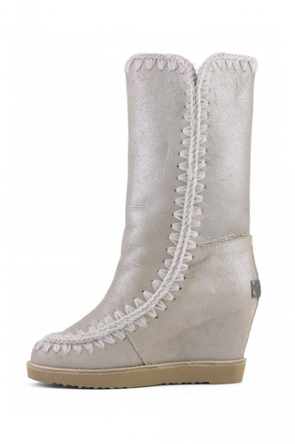 Botas MOU Eskimo French Toe Tall Stone Metallic Gala Look