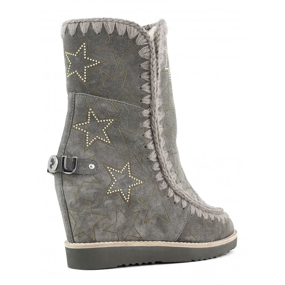 Miniatura: MOU French toe lasered stars & microstuds charcoal