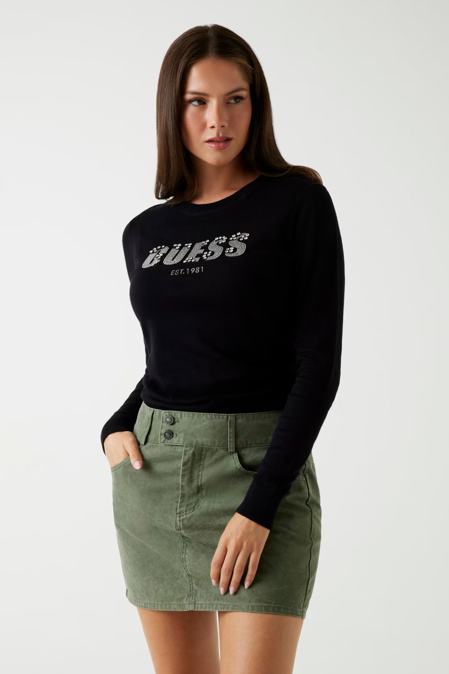 Jersey con logotipo frontal strass