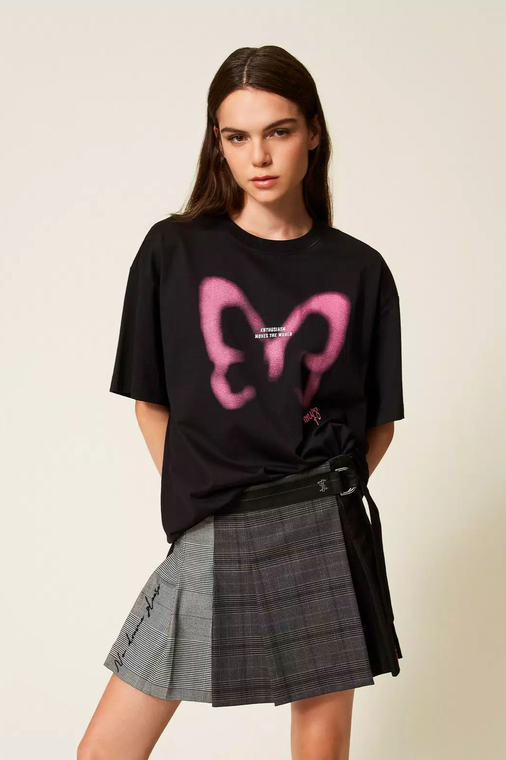 Minifalda MYFO de pliegues con bordados