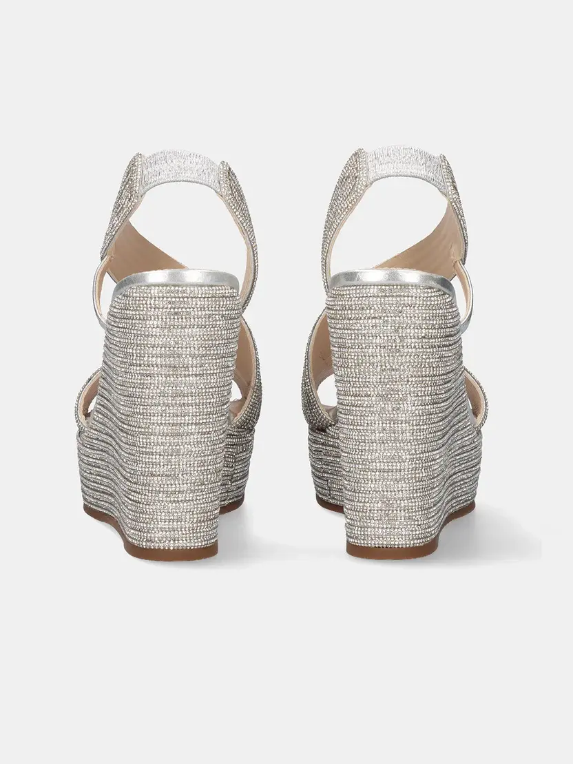 Miniatura: SANDALIA CUÑA EXE STRASS SILVER