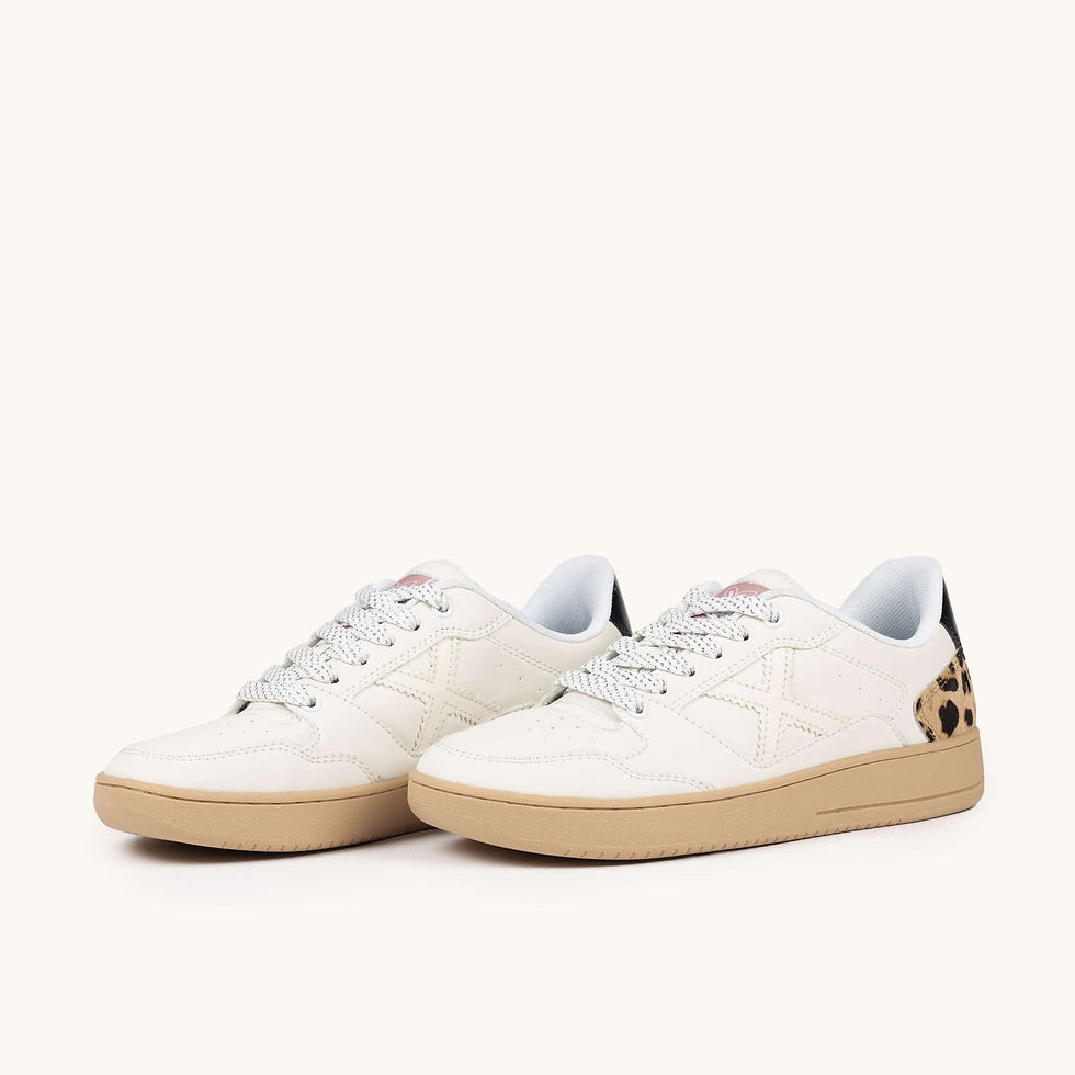 Miniatura: Zapatilla Deportiva Blanca Munich con Estampado Animal