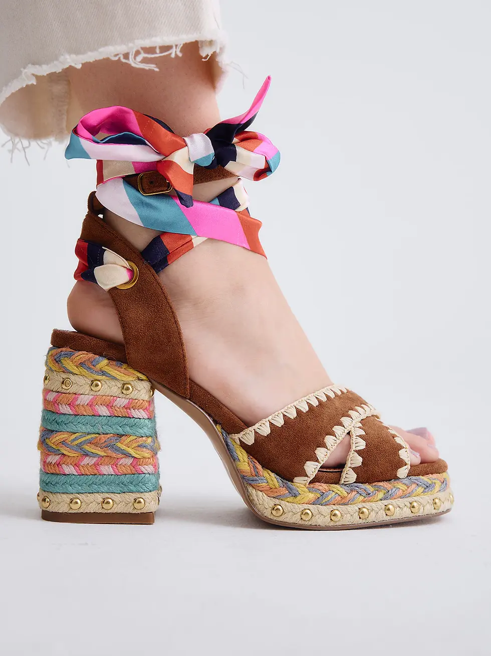 Miniatura: Sandalias Exe multicolor pañuelo al tobillo