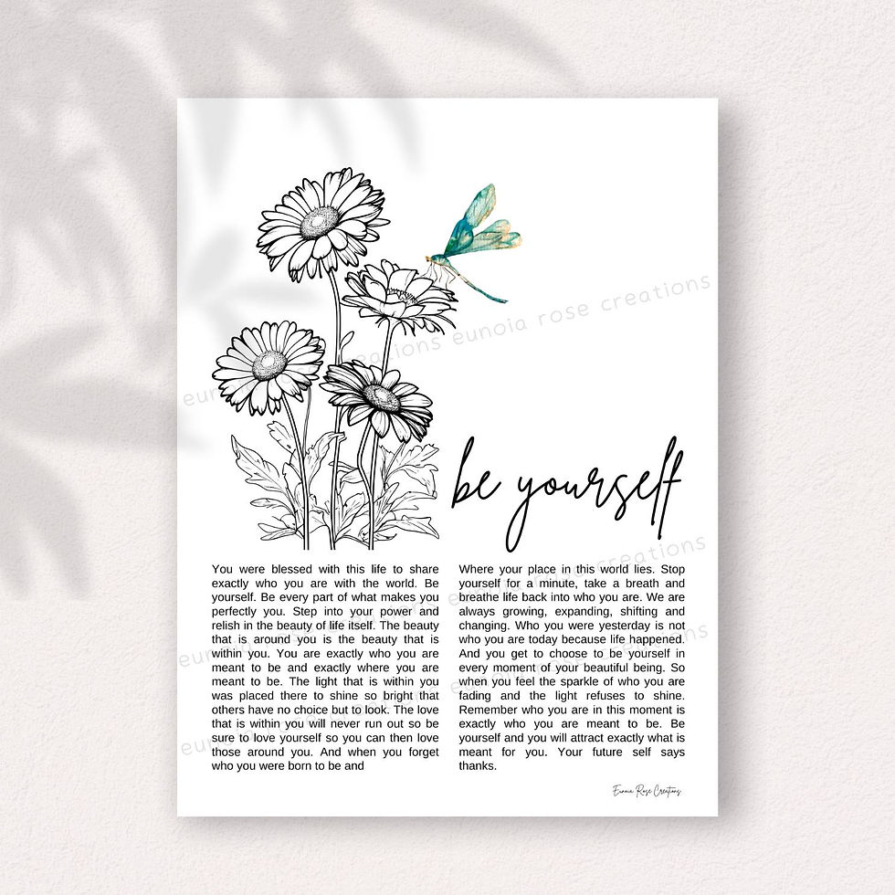 Be Yourself Printable Wall Art | Inspirational Quote Digital Download