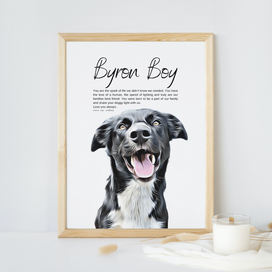 PAW-Traits – Personalised Pet Portrait | Wall Art Print To Honor Your | Dog Wall Art
