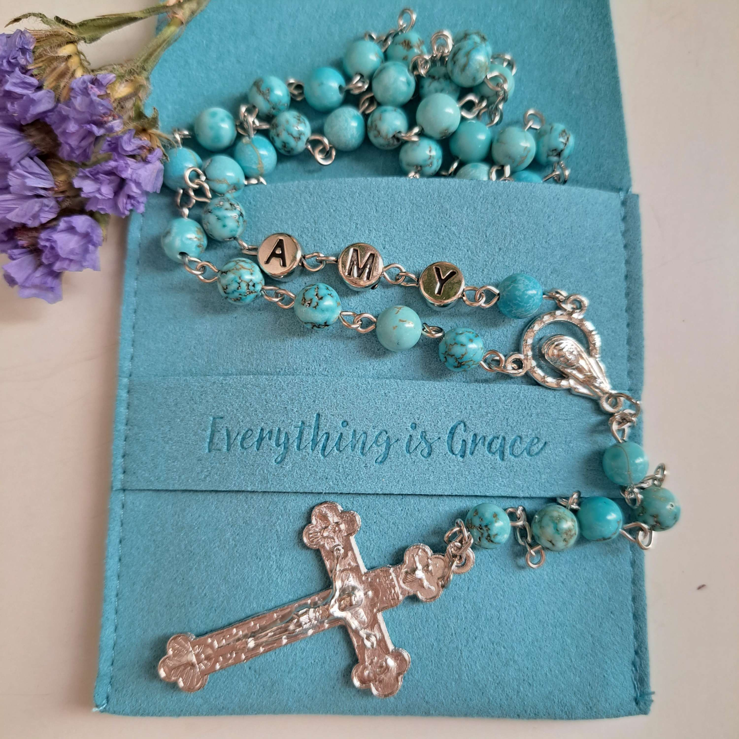 Turquoise Beads Chain Linked Rosary