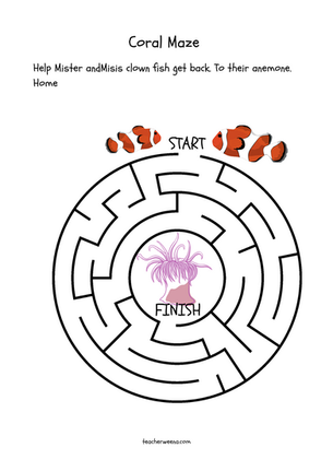 All About Coral Reefs Activity page