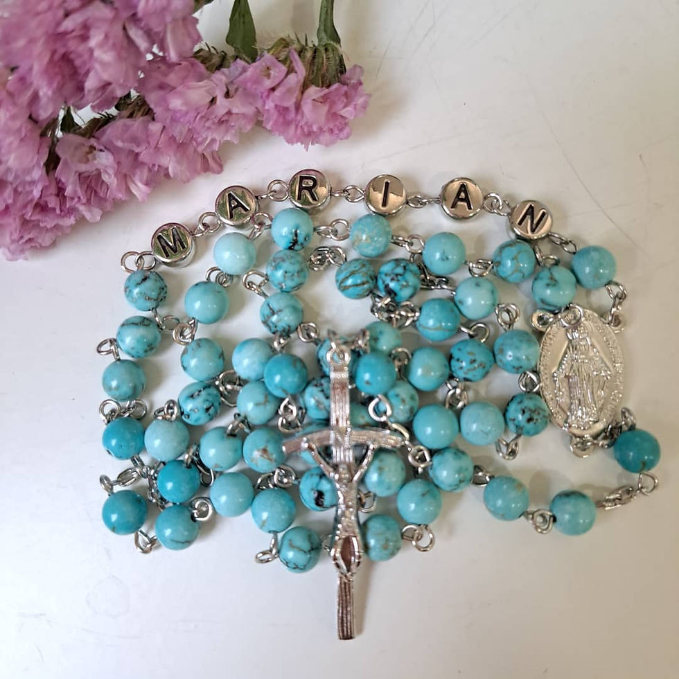 Miniatura: Turquoise Beads Chain Linked Rosary