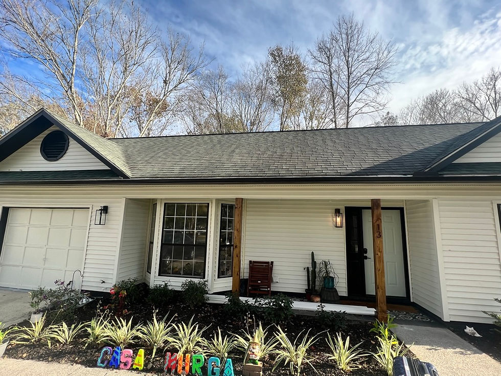 a home painted with alabaster white paint and black trim
