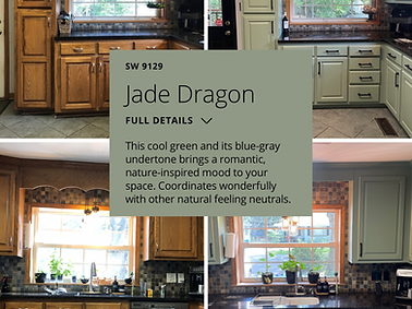 transformed charleston south carolina kitchen cabinets using gallery series paint in jade dragon.
