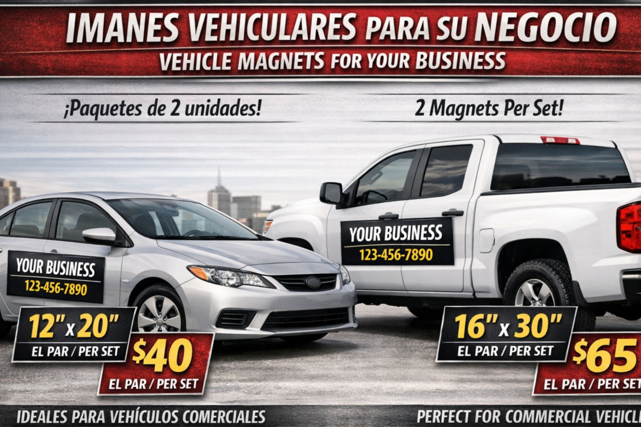 2 Imanes Publicitarios para Vehiculos