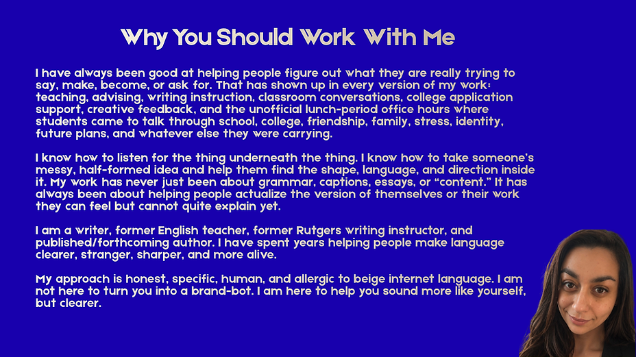 Creative services from Gina Nobile for writers, artists, and creative weirdos who need help with bios, About pages, content i