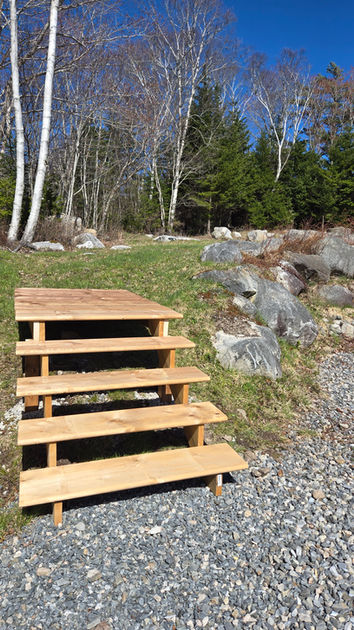 stairs to upper level in backyard