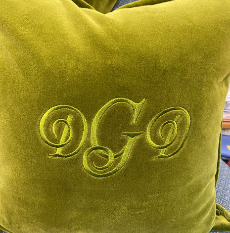Monogrammed Velveteen Pillow
