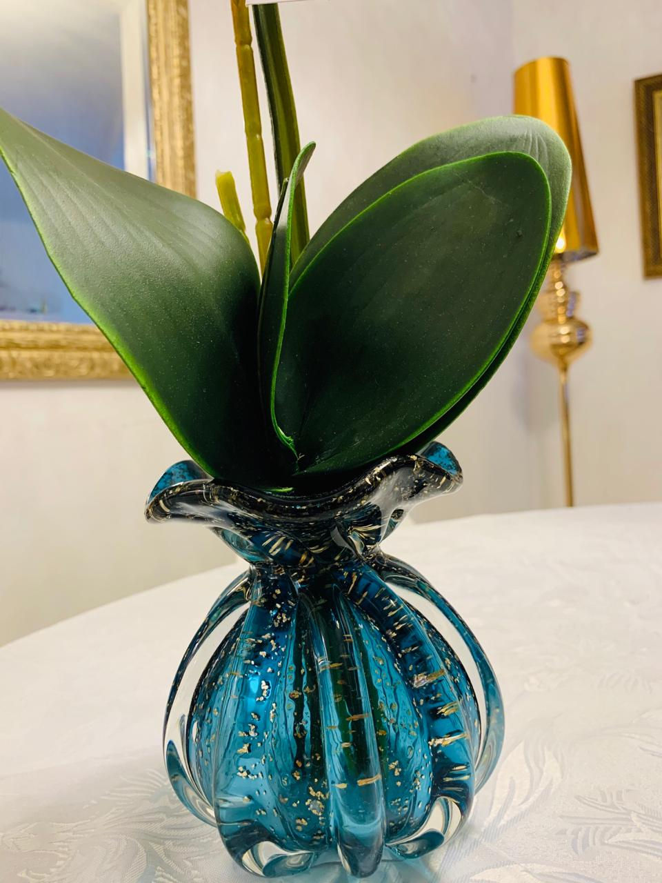Miniatura: Arranjo de orquídea rosa pink em trouxinha de murano