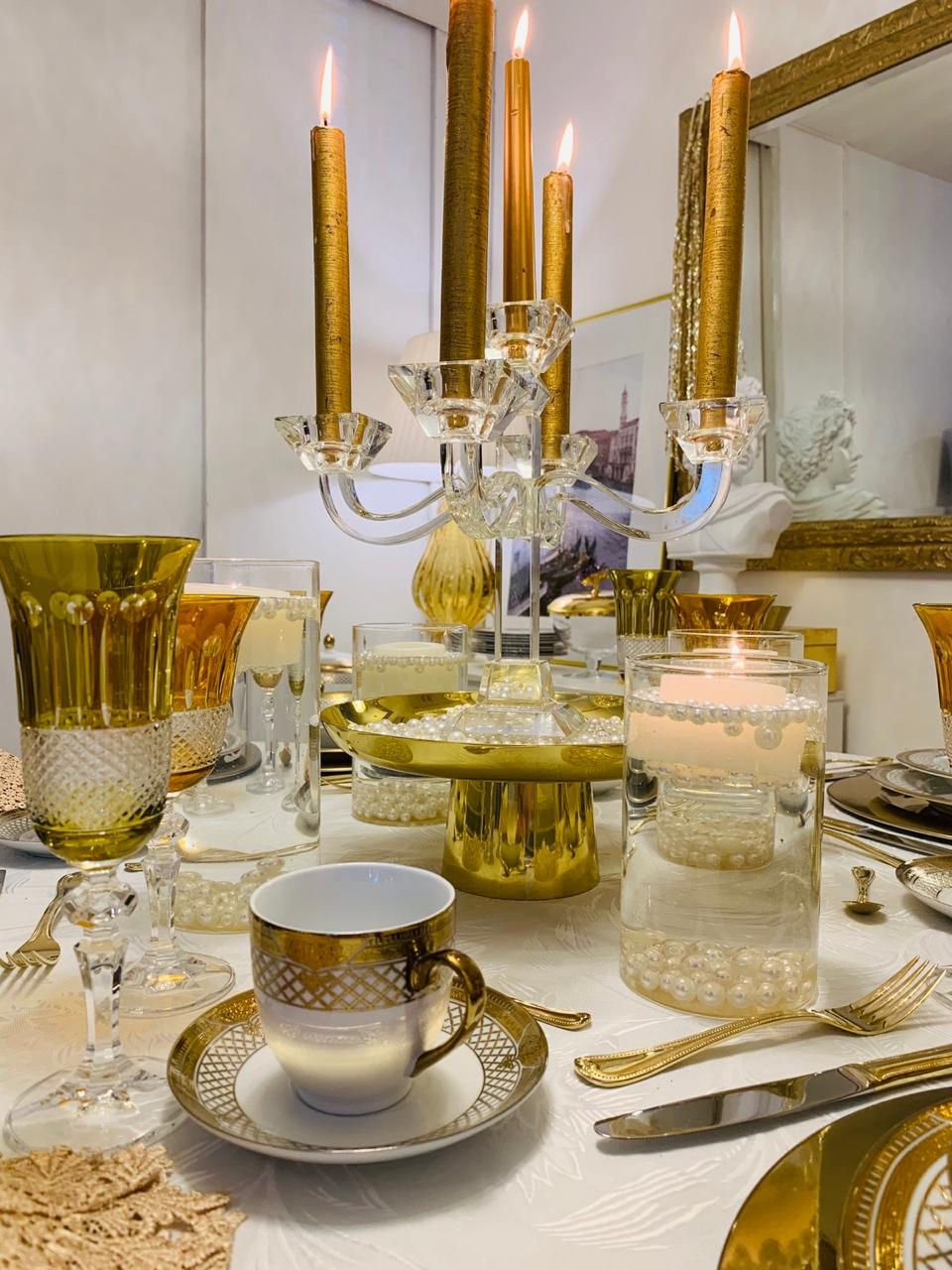 Miniatura: Aparelho de Jantar Paris em Porcelana/ Filete de Ouro 81 peças 