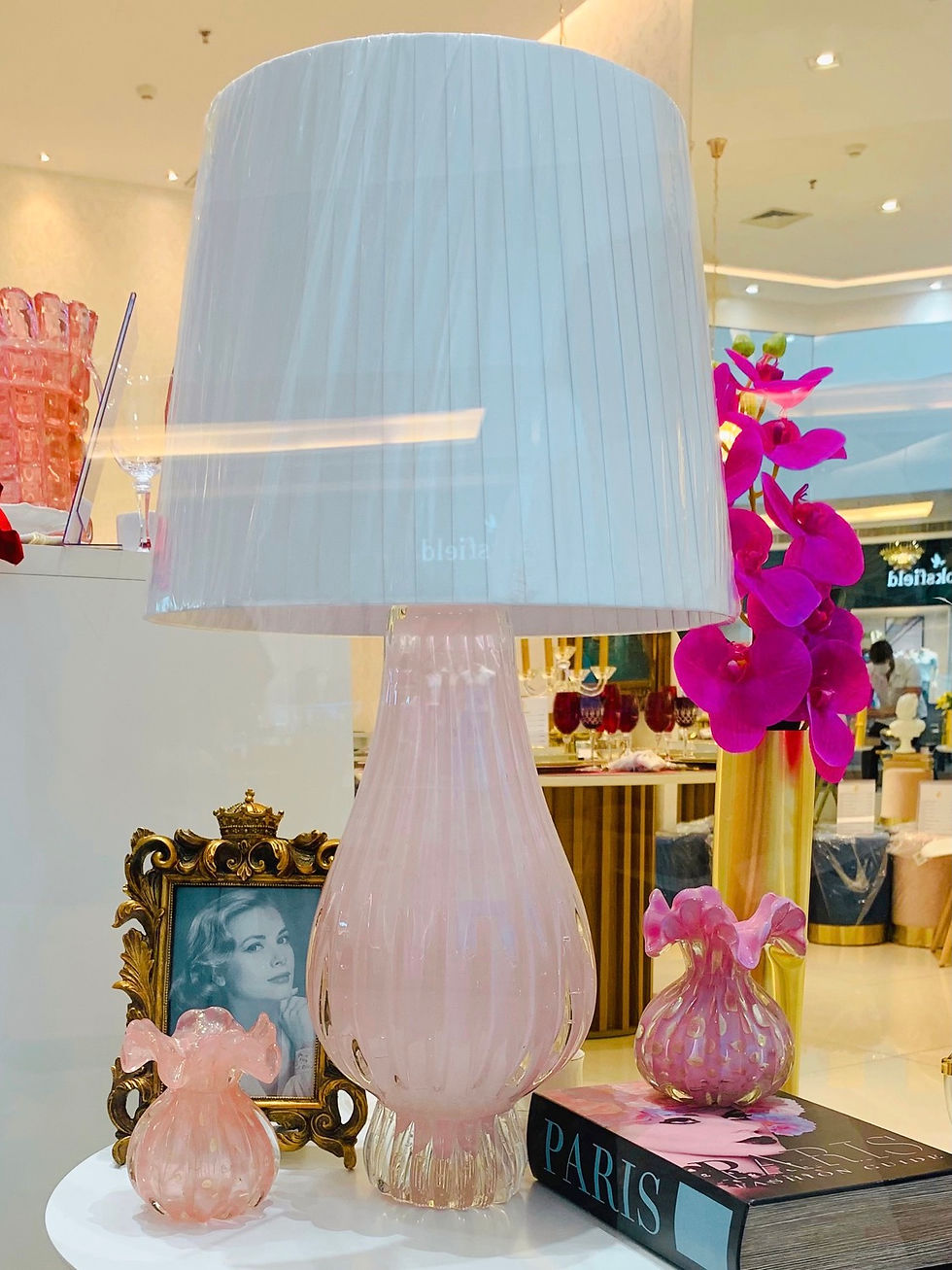 Abajur de cristal de Murano Rosa