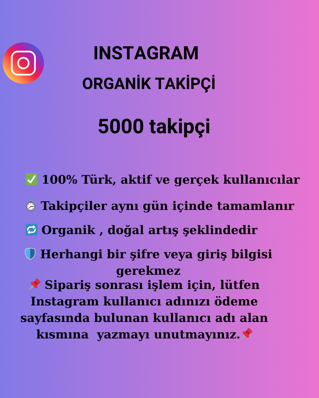 İnstagram Organik 5K Takipçi